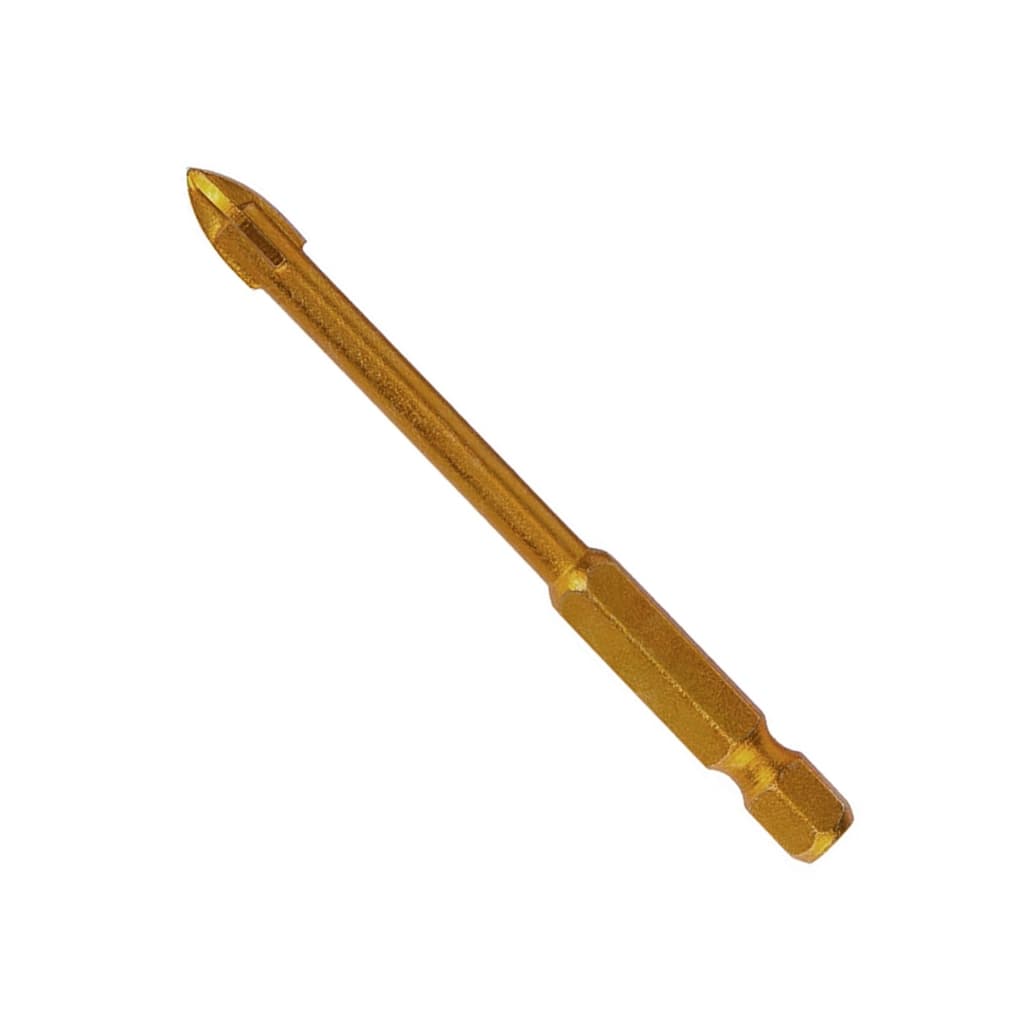 Broca de Titânio de 5mm para Vidro Azulejo e Cerâmica com Ponta Cruzada