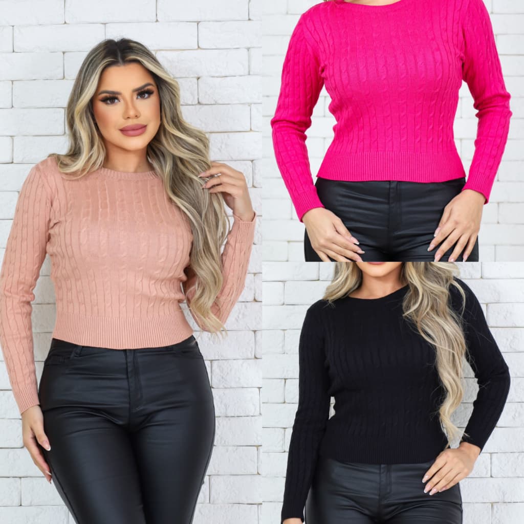 ZAVA Tricot Modal Manga Longa Feminina