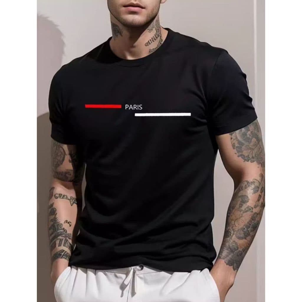 Camiseta Camisa Masculina Tecido Premium Paris 100% Algodão