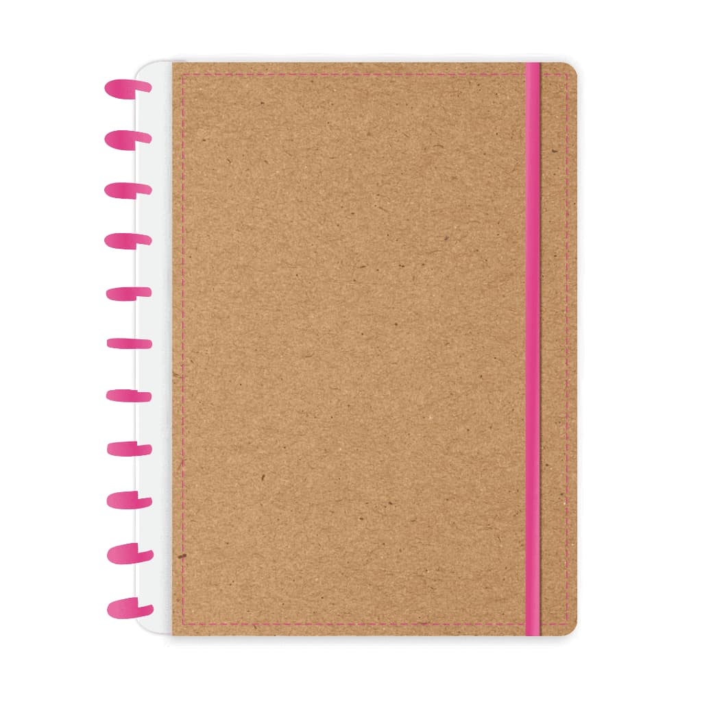 Caderno de Disco Kraft Rosa - Abyara Graf (Tipo Caderno Inteligente)