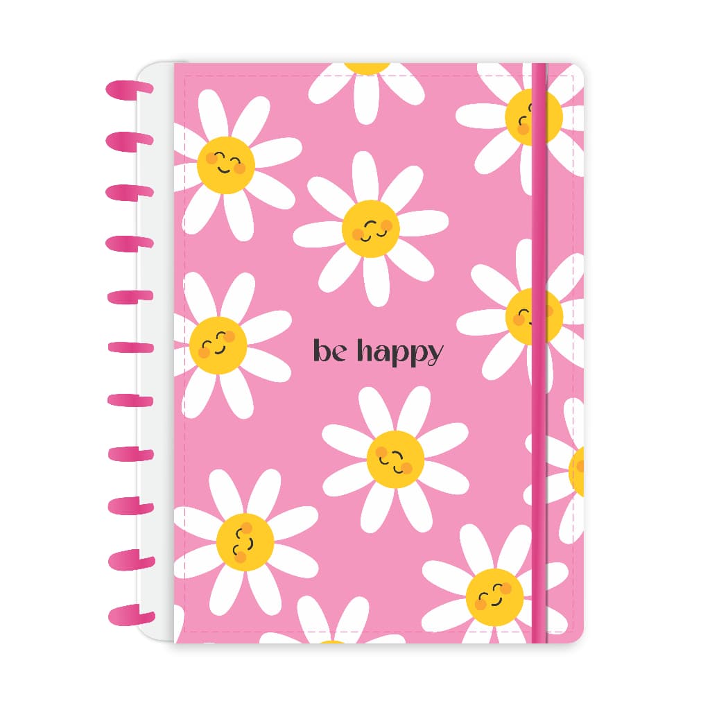 Caderno de Discos Be Happy Rosa - Abyaragraf (Tipo Caderno Inteligente)