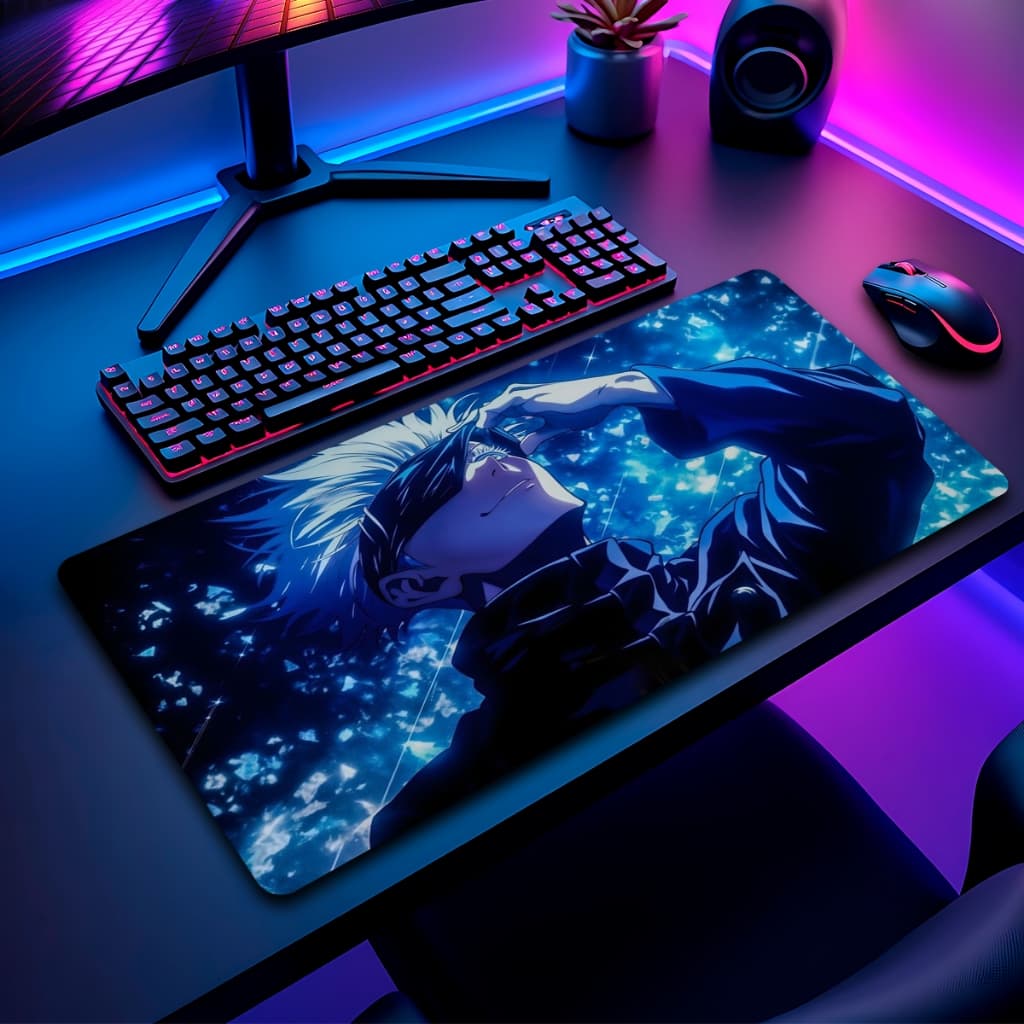 Mouse Pad Gamer jujuts Kaise Antiderrapante Grande 70x35 80x35 90x40 90x50 cm Borda Costurada