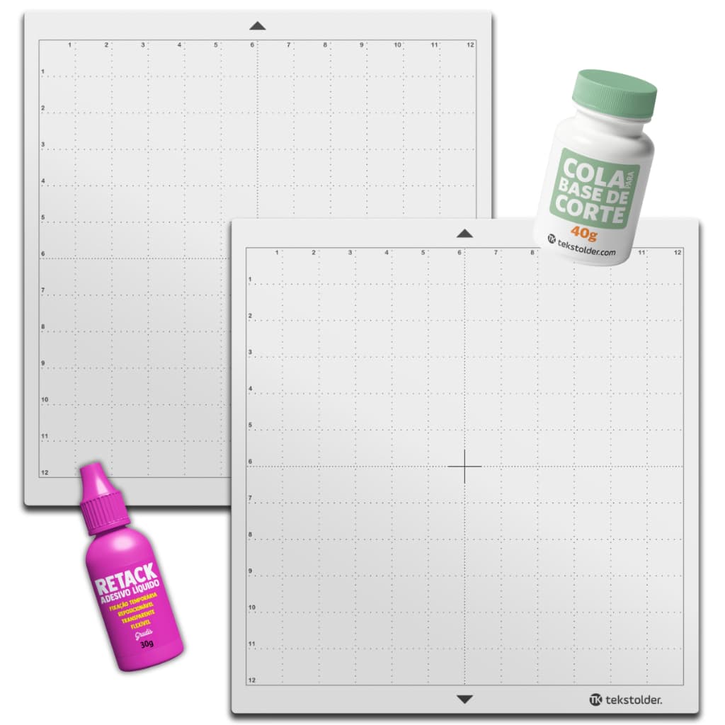Kit Para Silhouette Cameo - 2 Bases 30x30 Sem Cola - Cola Suave - Cola Alta aderência