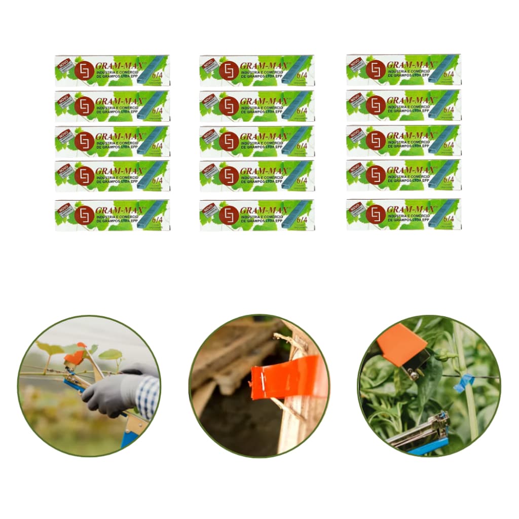 Grampos Gram Max Para Grampeador de Frutas Hortas e Estufas 15 Unidades