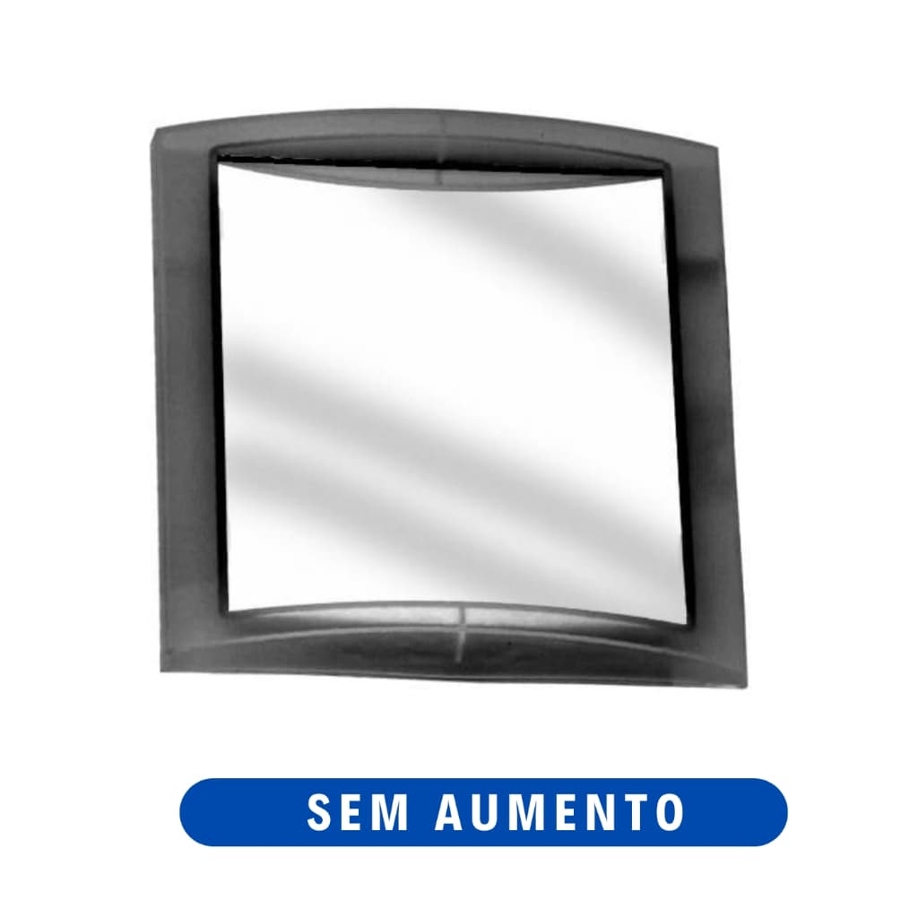 Espelho Preto Quadrado com Ventosa De Box Banheiro para Barba e Maquiagem 15cm