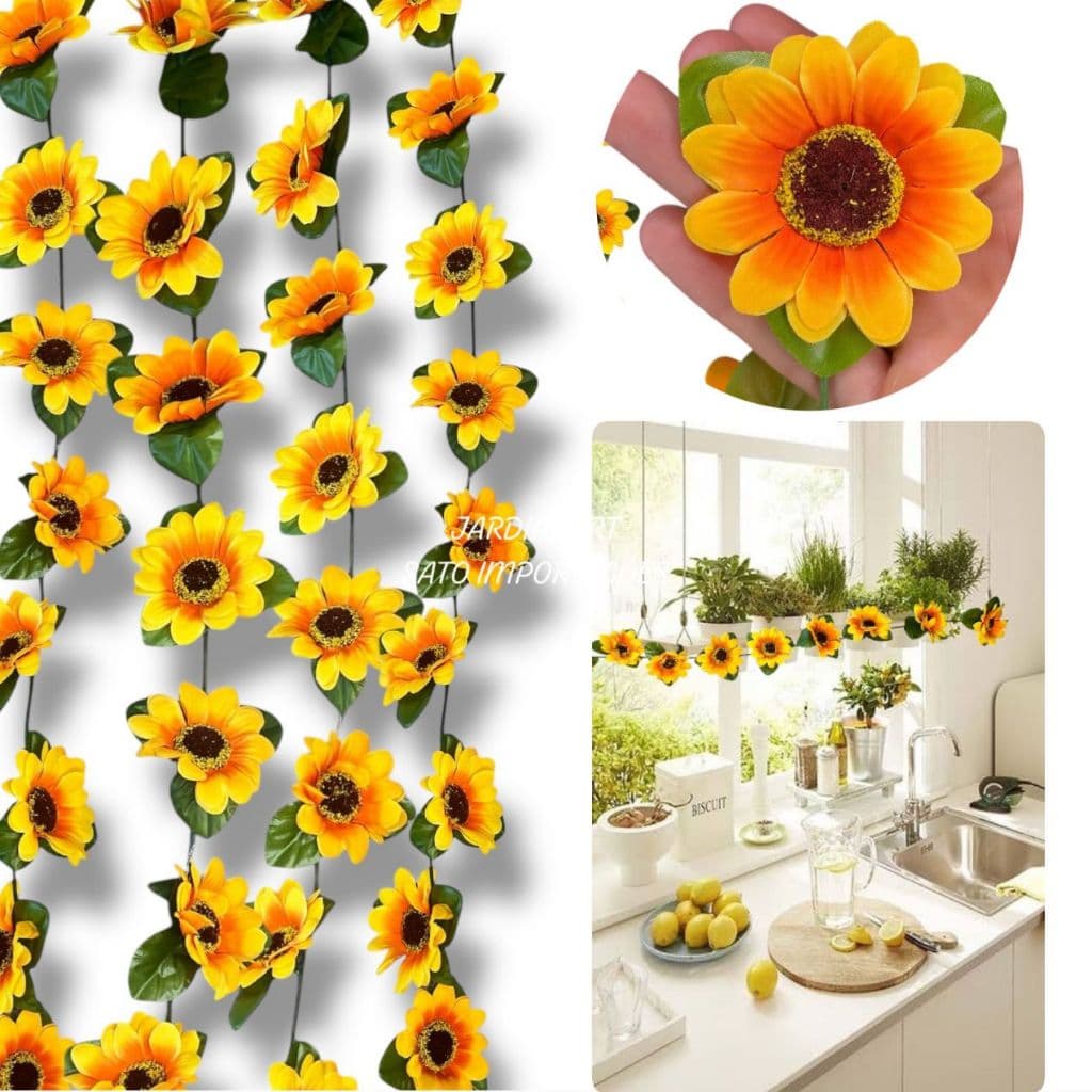 Cordão de Girassóis 2m – Decoração Floral para Sala, Festa e Casamento!