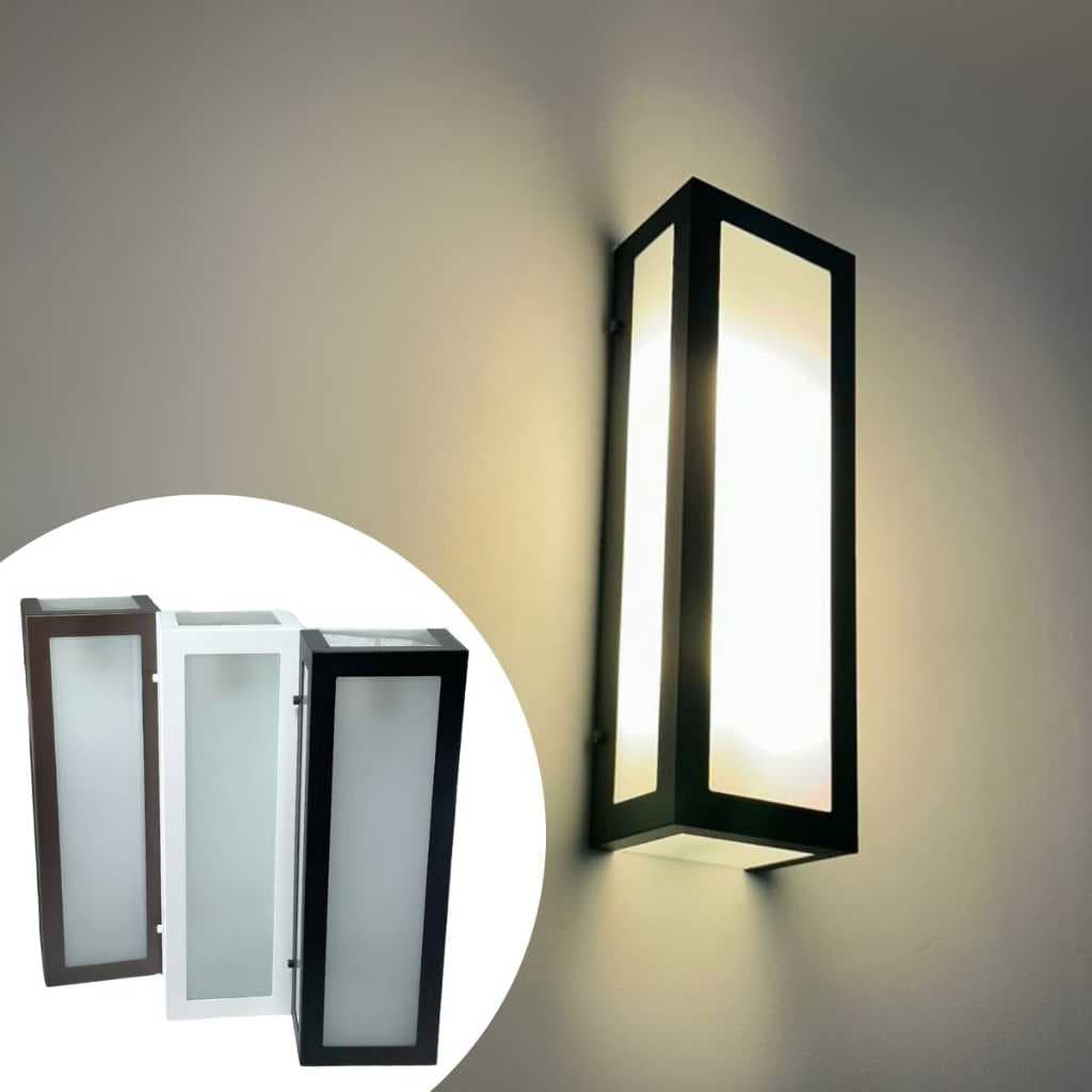 Arandela 5 Vidros Alumínio 40 Cm Corredor Varanda Parede Externa