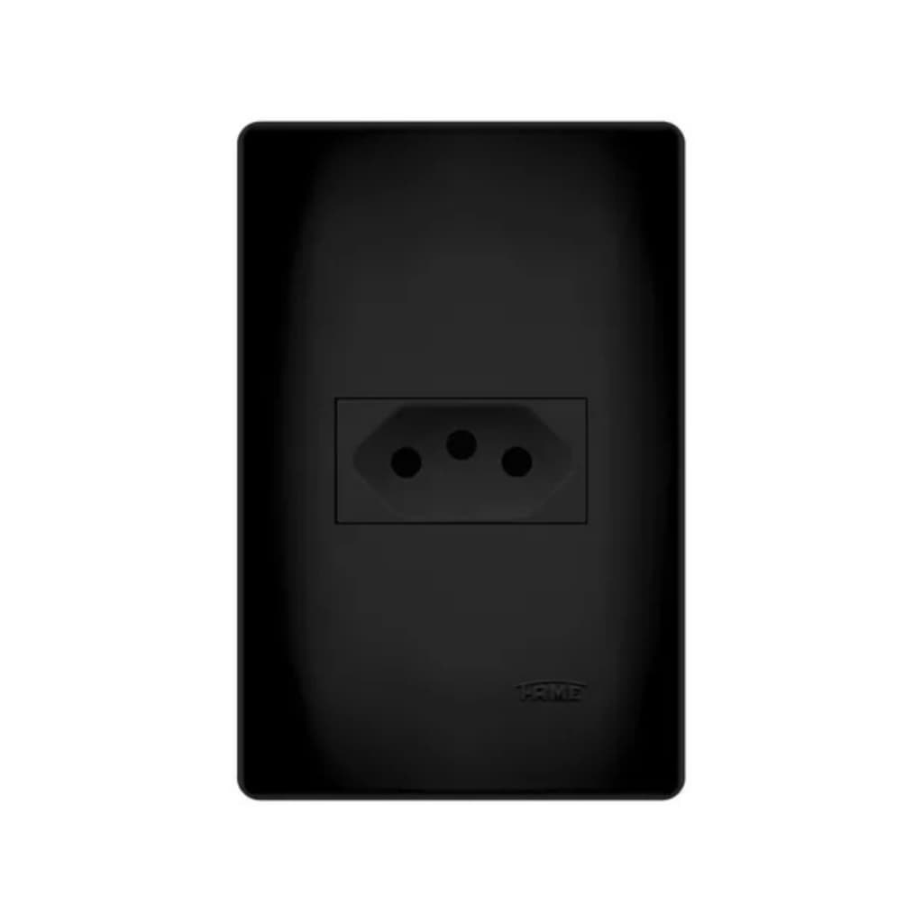 Tomada 20A Preta Fame Habitat Black 2p+t 20a Com Placa 4x2 4054