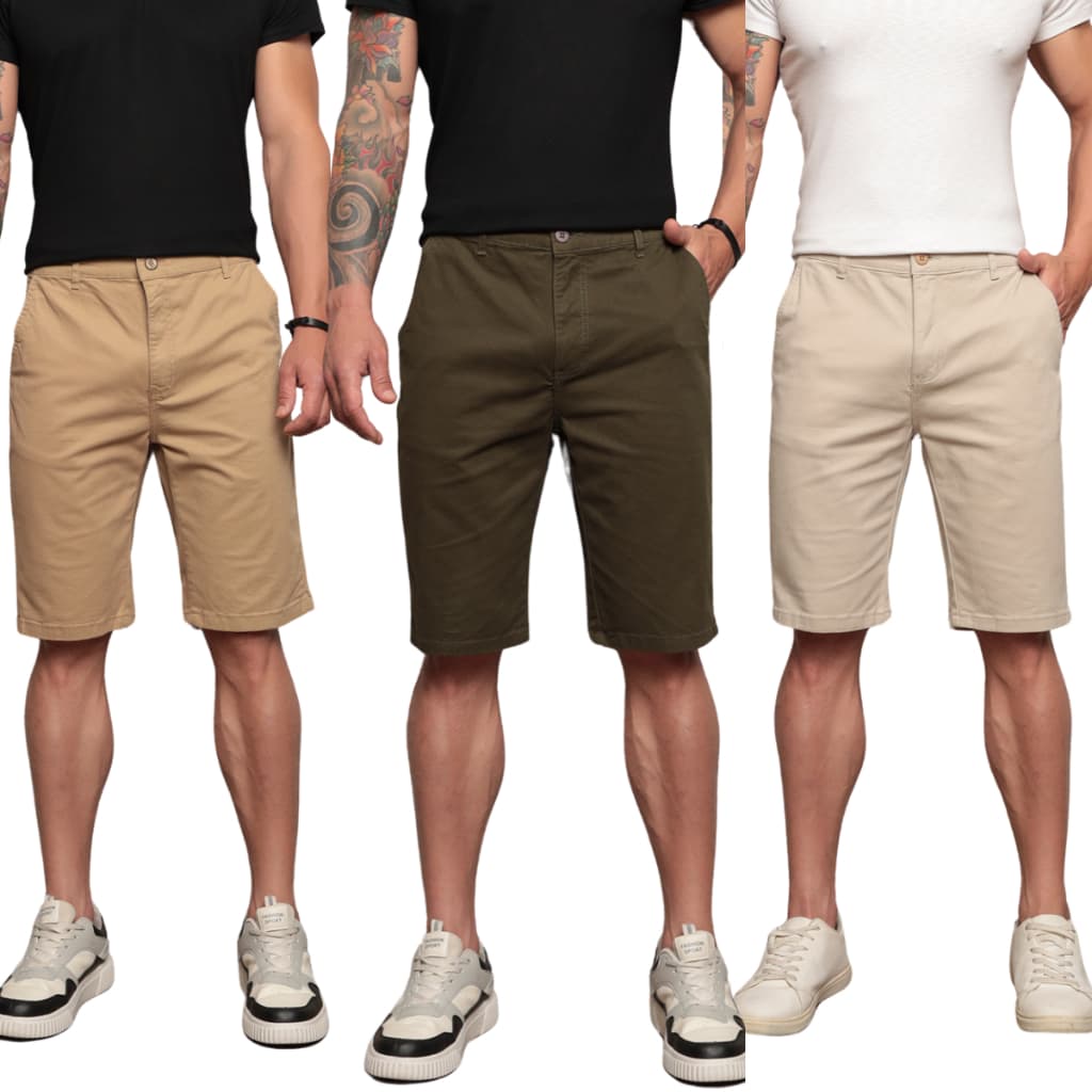 Kit 3 Bermudas combo Masculinas Chino top