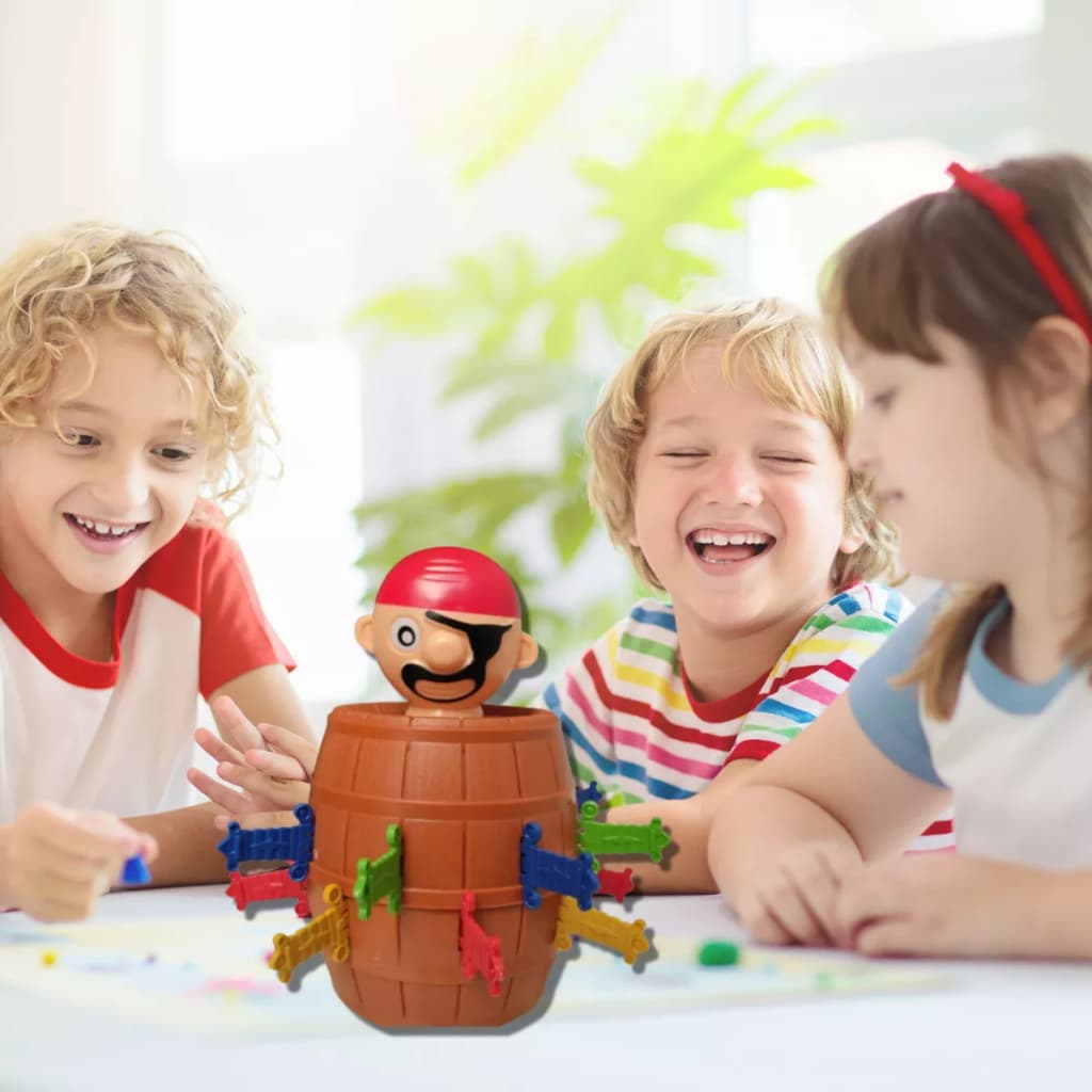 Pula Pirata Jump Pequeno Infantil 16 Peças Aventura Brinquedos Familia Diversão Educativo Crianças
