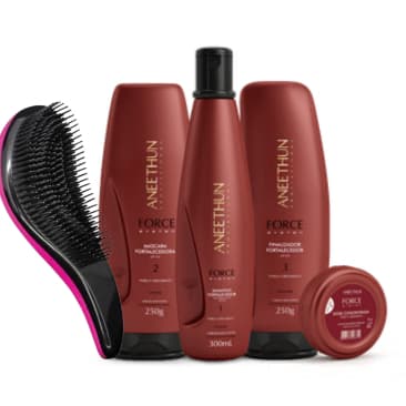 ANEETHUN KIT LINHA FORCE  FORTALECEDORA + 1 ESCOVA MÁGICA (FORÇA E CRESCIMENTO)