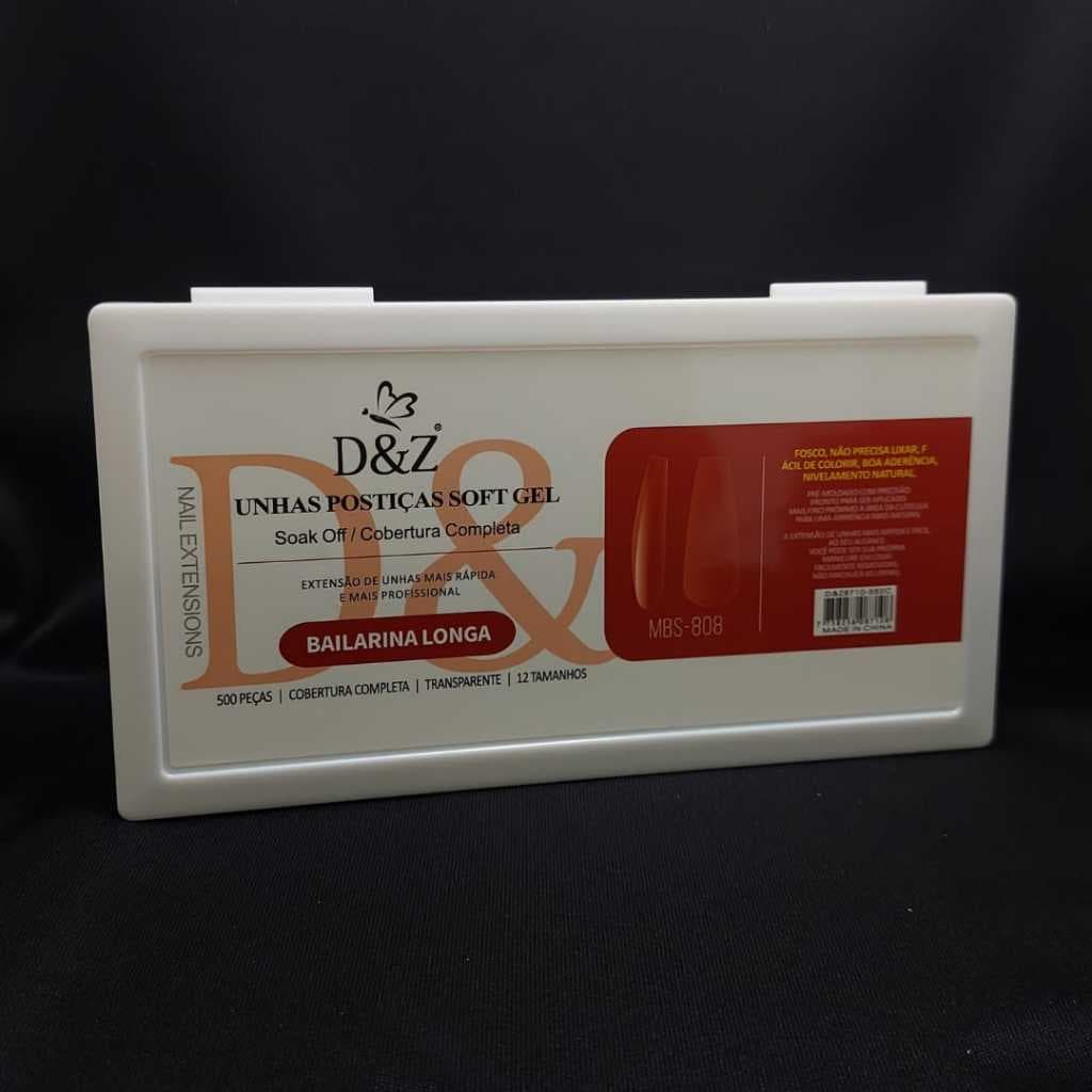 Unhas Postiças Soft Gel 500 Unidades Bailarina Fosca D&Z
