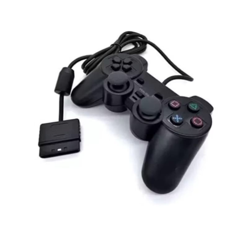 Kit 4 Controles PS2 knup Com Fio Ergonômico Plug And Play Cor Pret
