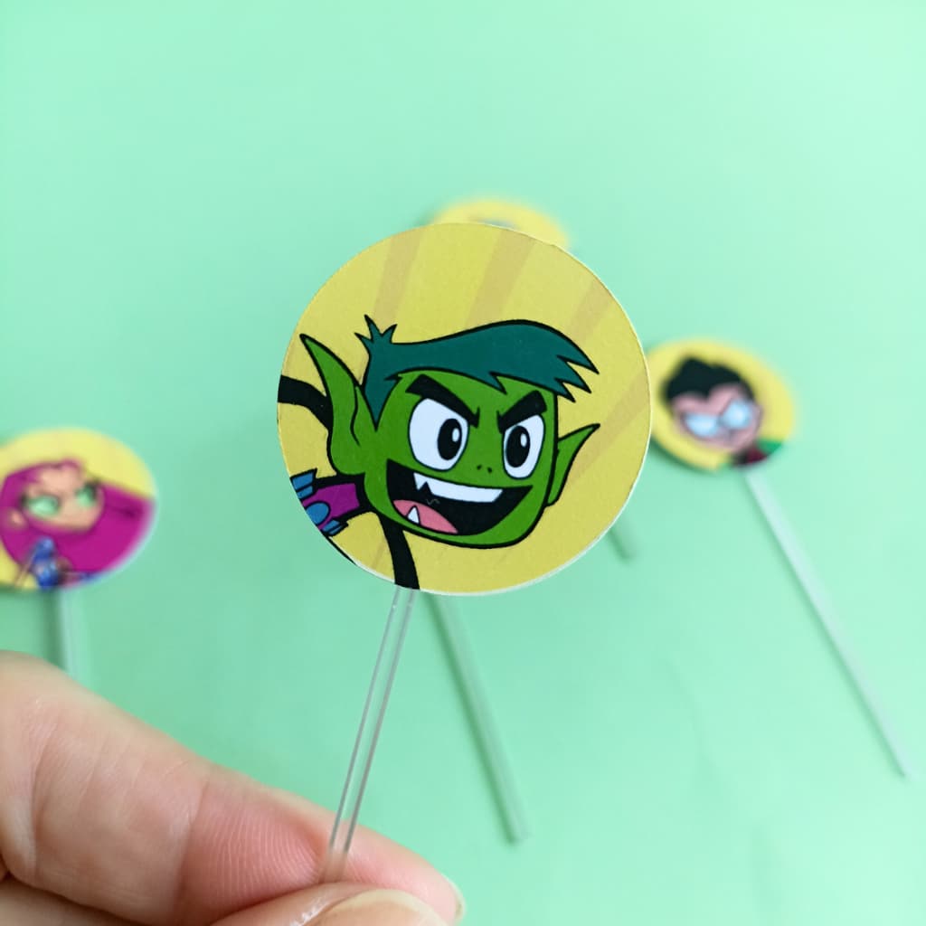 30 ou 60 Toppers de docinhos Jovens Titãs - Topper cupcake Jovens Titãs - TopperJovens Titãs