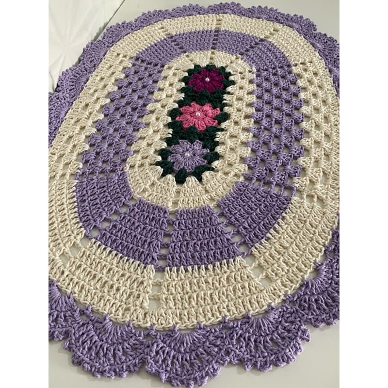 Tapetes de Crochê  sala quarto banheiro Barbante Fio 6 . Medodas 70 x60