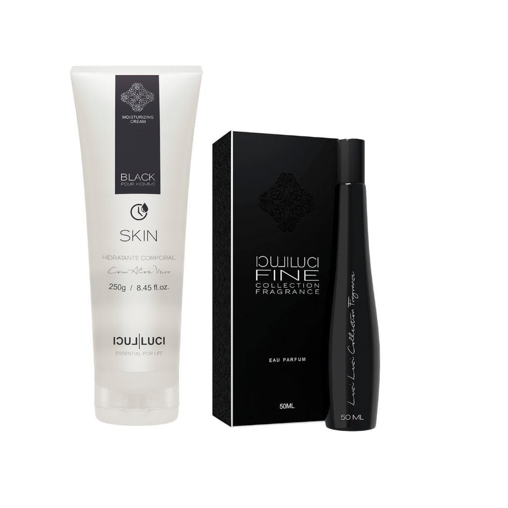 Kit Perfume e Hidratante Masculino Luci Luci FINE M19 15ML/50ML /100ML + Hidratante Masc. M19 250g