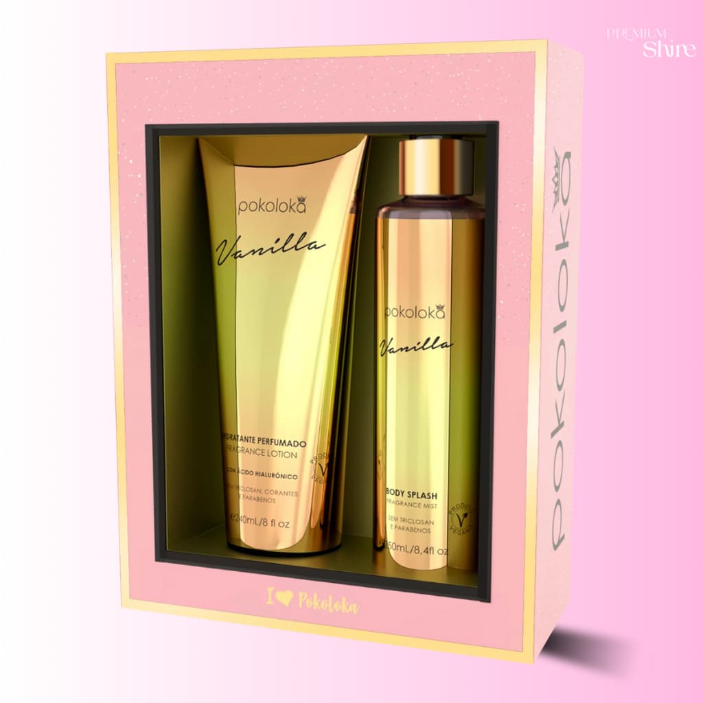 Pokoloka Vanilla Creme Hidratante 240ml + Desodorante Corporal Body Splash 250ml Kit