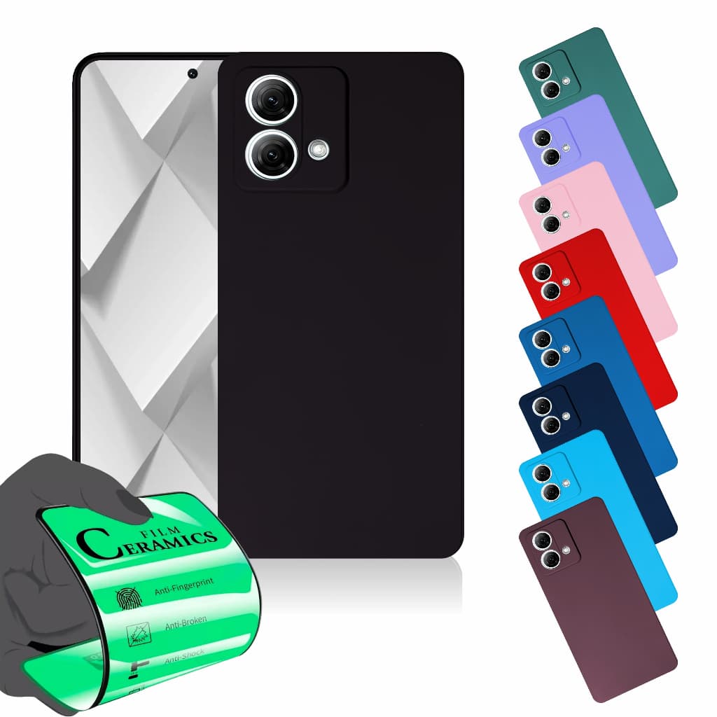 Capa Capinha Anti Shock Aveludada + Película Para Motorola G84 G84 5G