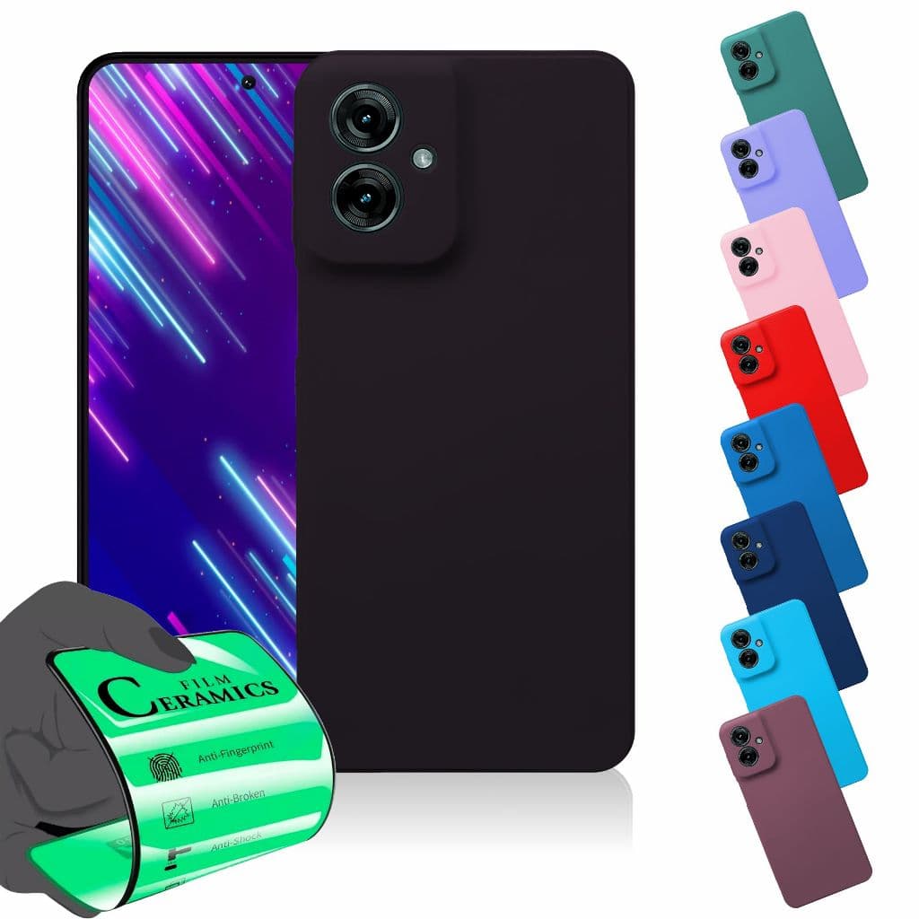Capa Capinha Anti Shock Aveludada + Película Para Motorola G54 G54 5G