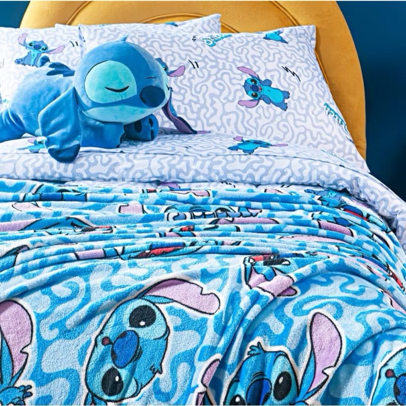 Manta Casal e Queen Disney Stitch Conforto Macio Estampado Enxoval Cama Quarto Infantil Juvenil Aconchegante