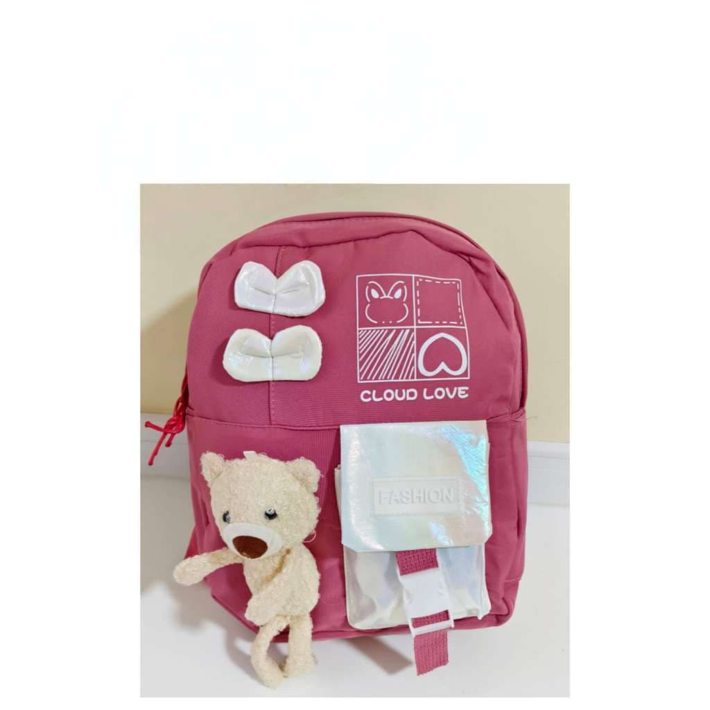 Mochila Pequena Urso Escolar Criança Creche Alça Ajustável