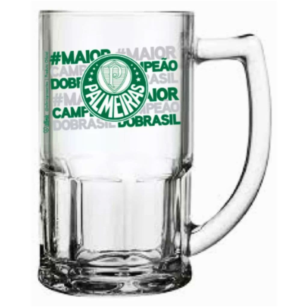 Caneca Vidro Bristol 340ml Chopp Palmeiras Transparente