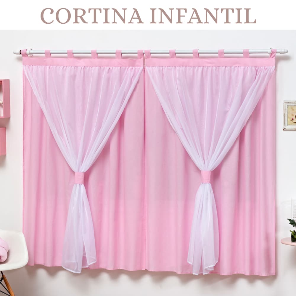 Cortina Infantil Menina Menino 2,00m x 1,70m Modelo Slim