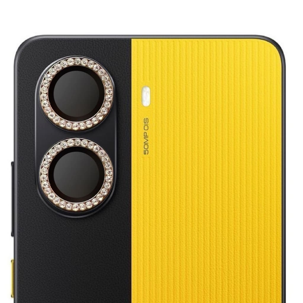 Película Strass Diamante Gold Para Câmera Poco X7 Pro