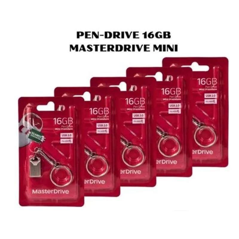 Kit 05 Pen Drive 16gb Masterdrive Chaveiro - Preço De Atacado - Master Drive - modelo fit - alta velocidade