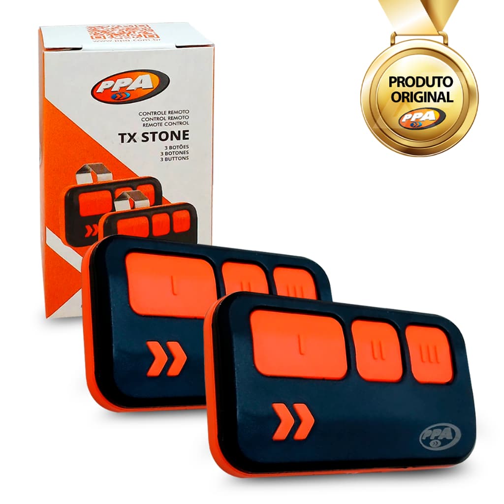 Kit 2 Controle Remoto PPA Stone 3 Botões Portão RCG Peccinin Garen