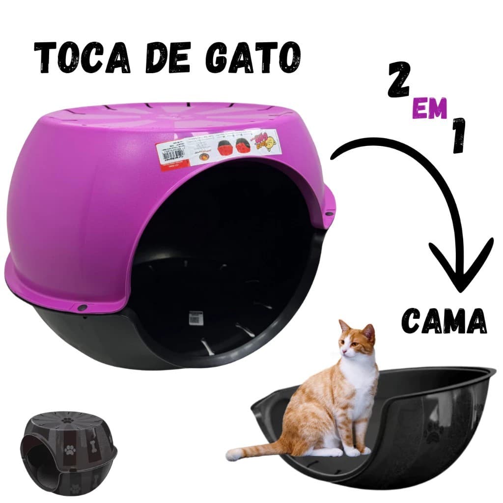 Toca Ou Cama de Gato Cachorro Pet Paris 2 em 1 Caminha Pet Desmontável - Furacão Pet