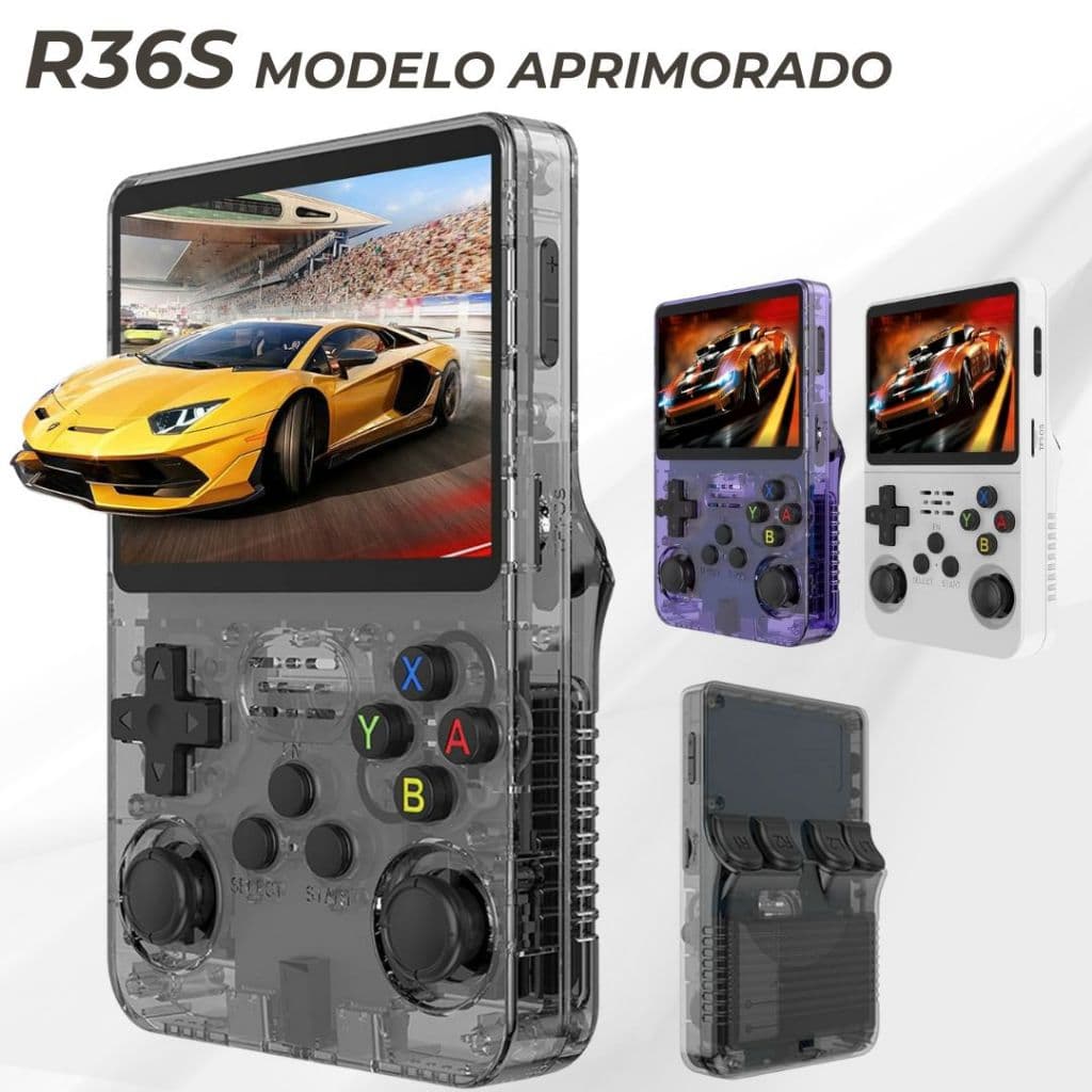 Playstation R36S + de 15.000 Videogame Tela IPS 3.5 Polegadas Suporta Expansão De Memória 64GB + 20 emuladores de jogos