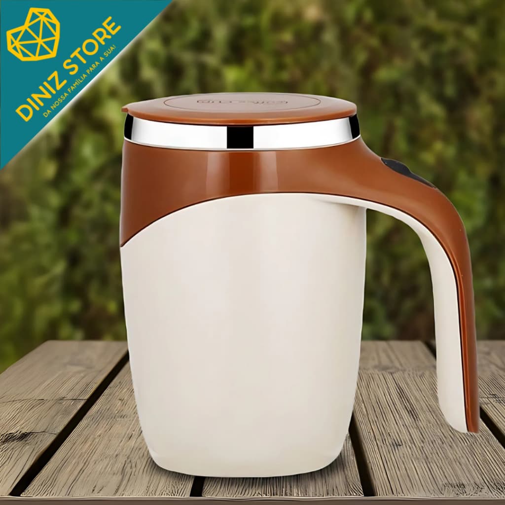 Caneca Mixer Automática 380ml Mistura Café Shake Whey Sem Colher