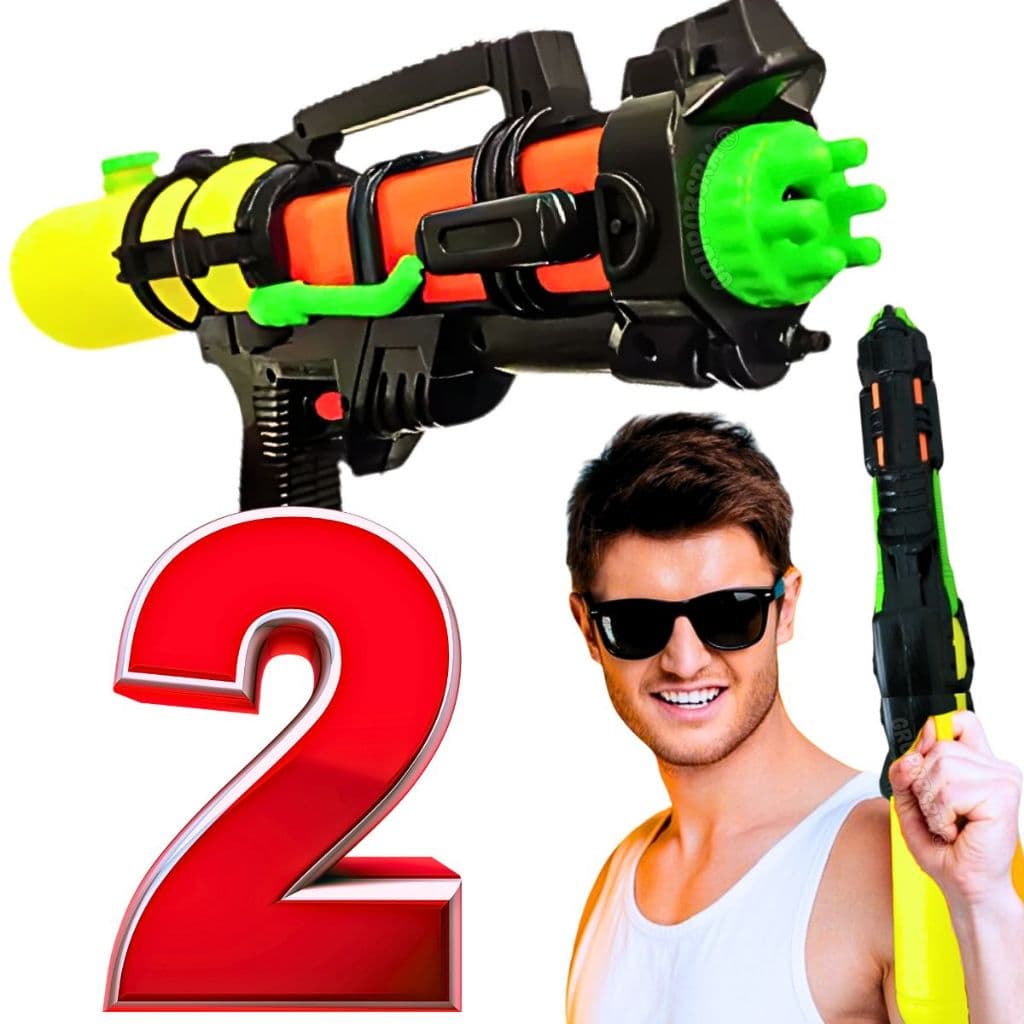 Kit 2 Pistolas de Agua Esguicha Jato 5 metros Piscina Praia Water Gun Verão brinquedo Arminha D'agua