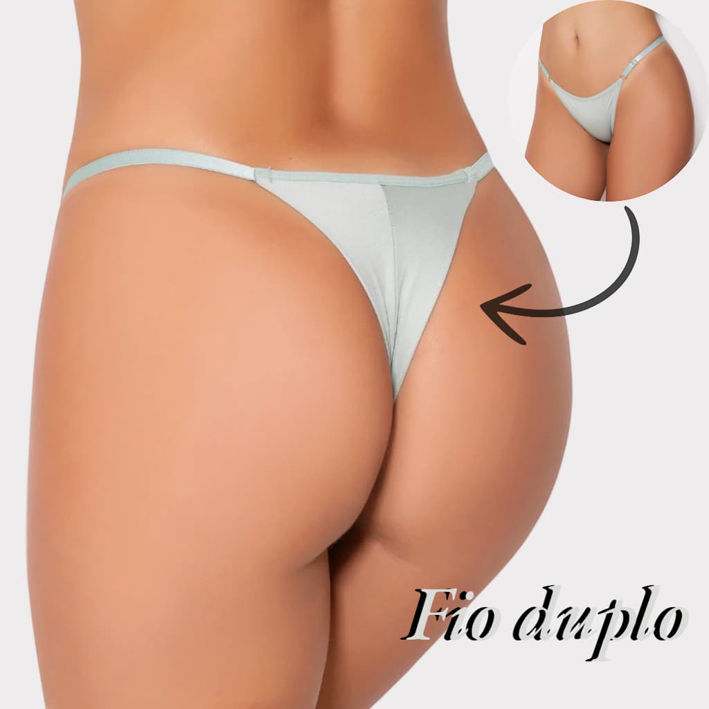 Kit 9 Tangas Fio Duplo com Regulagem nas Laterais Tanga não Marca Confort