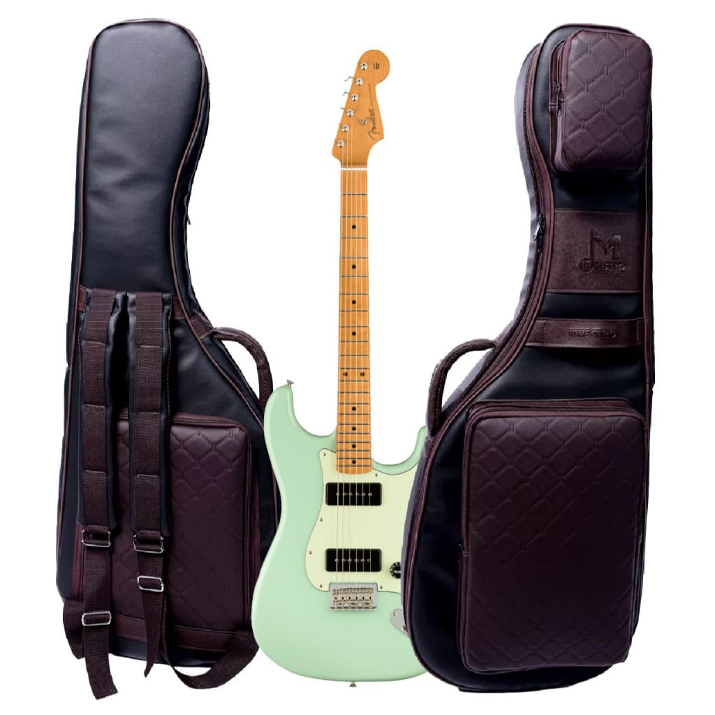 Bag Para Guitarra Em Couro Metalassê Capa Semirrígida Para Guitarra