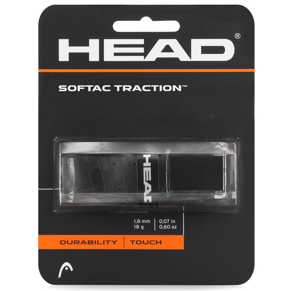 Cushion Grip Head Softac Traction Preto Unid - Over Grip Para Raquetes de Tênis, Beach Tennis, Padel