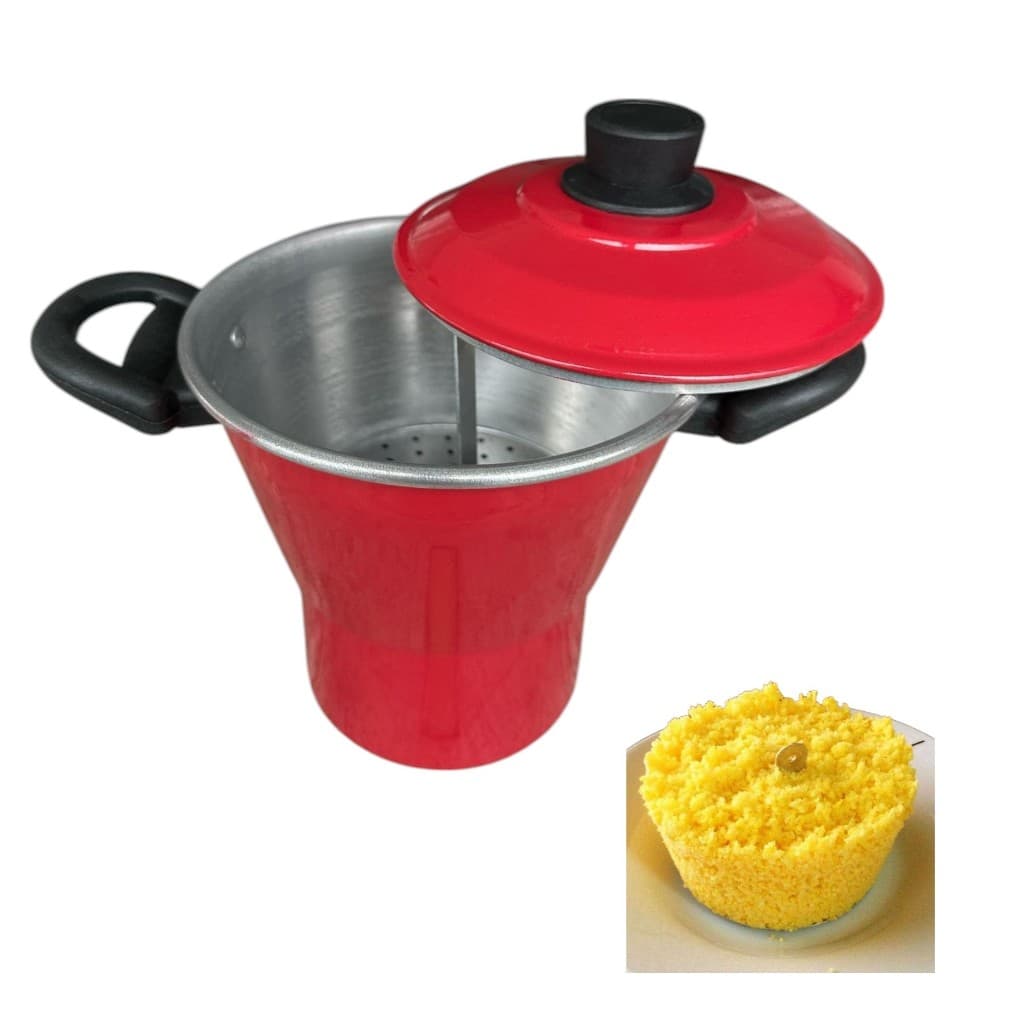 Cuscuzeira Tampa  Aluminio 16cm Cuscuz Nordestino/Paulista  A Vapor Cozinha Legumes  Batata Vermelha