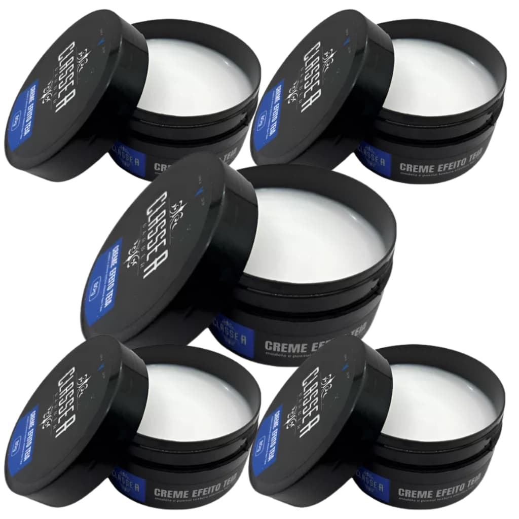 Kit 5 Pomadas Para Cabelo Creme Efeito Teia Classe A Barber 80g