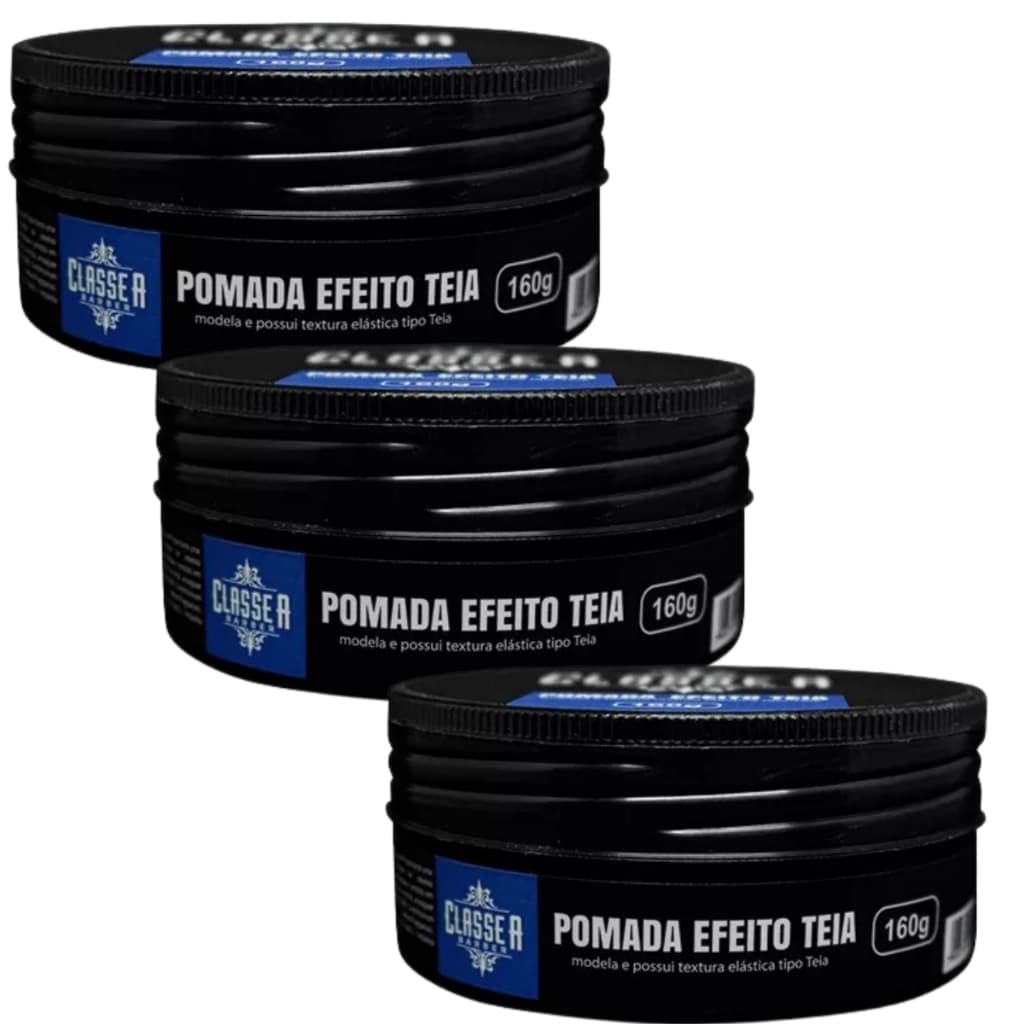 Kit 3 Pomada Para Cabelo Classe A Barber Efeito Teia 160g