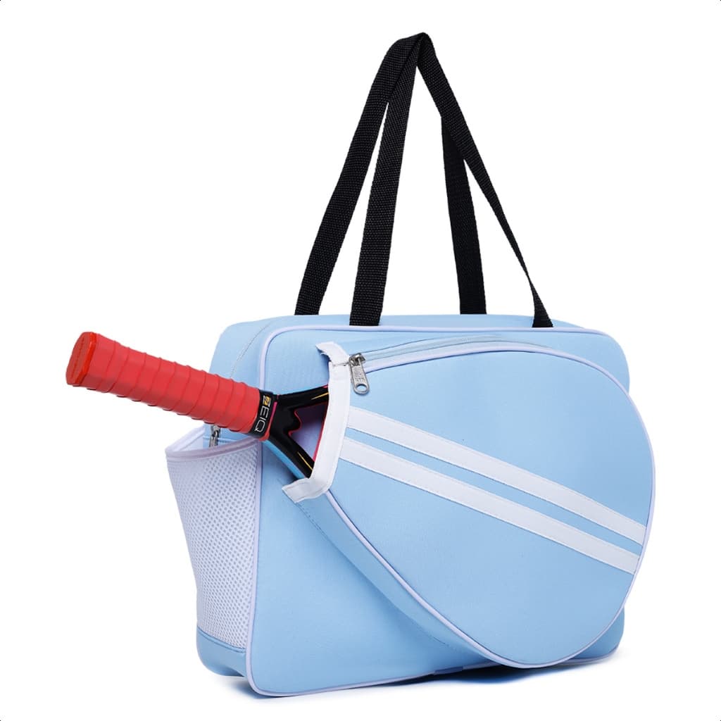 Bolsa Raquete Esporte Academia Beach Tênis Para 1 Raquete e Com 2 Bolsos Para Bolas Azul
