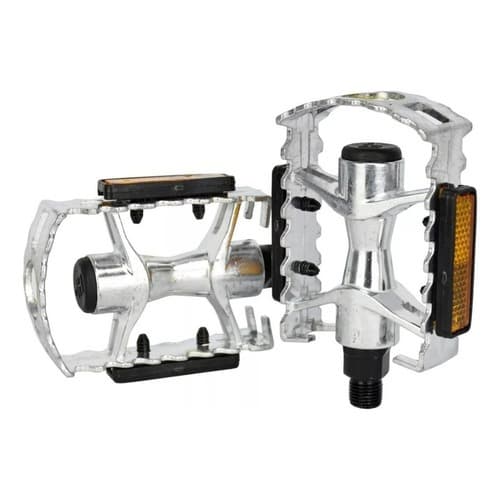 Pedal Bike Aluminio Rosca Grossa 9/16 Polido Gta Refletor