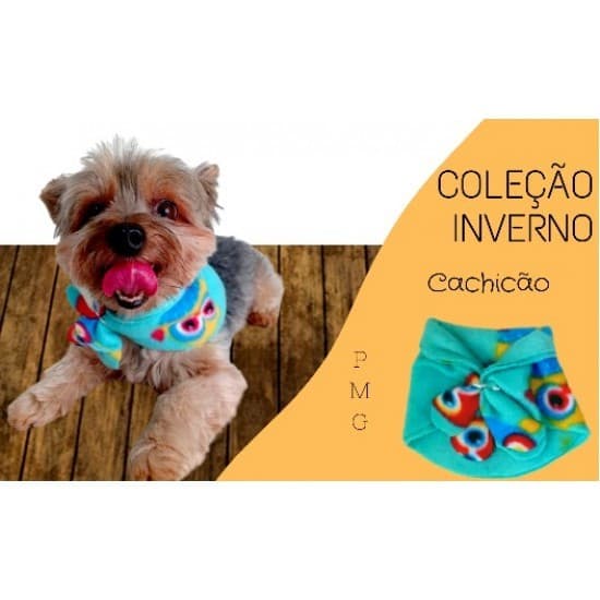 Kit Cachicão Cachecol P/Cães e Gatos soft 3 Tamanhos