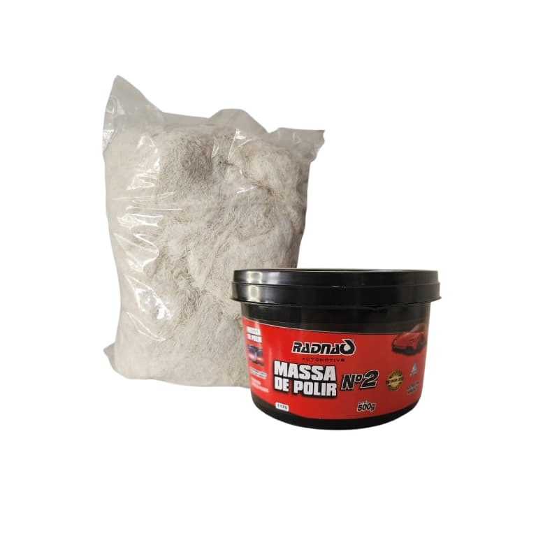 Kit Massa Tira Risco E Da Brilho De Polir N°2 Radnaq + estopa
