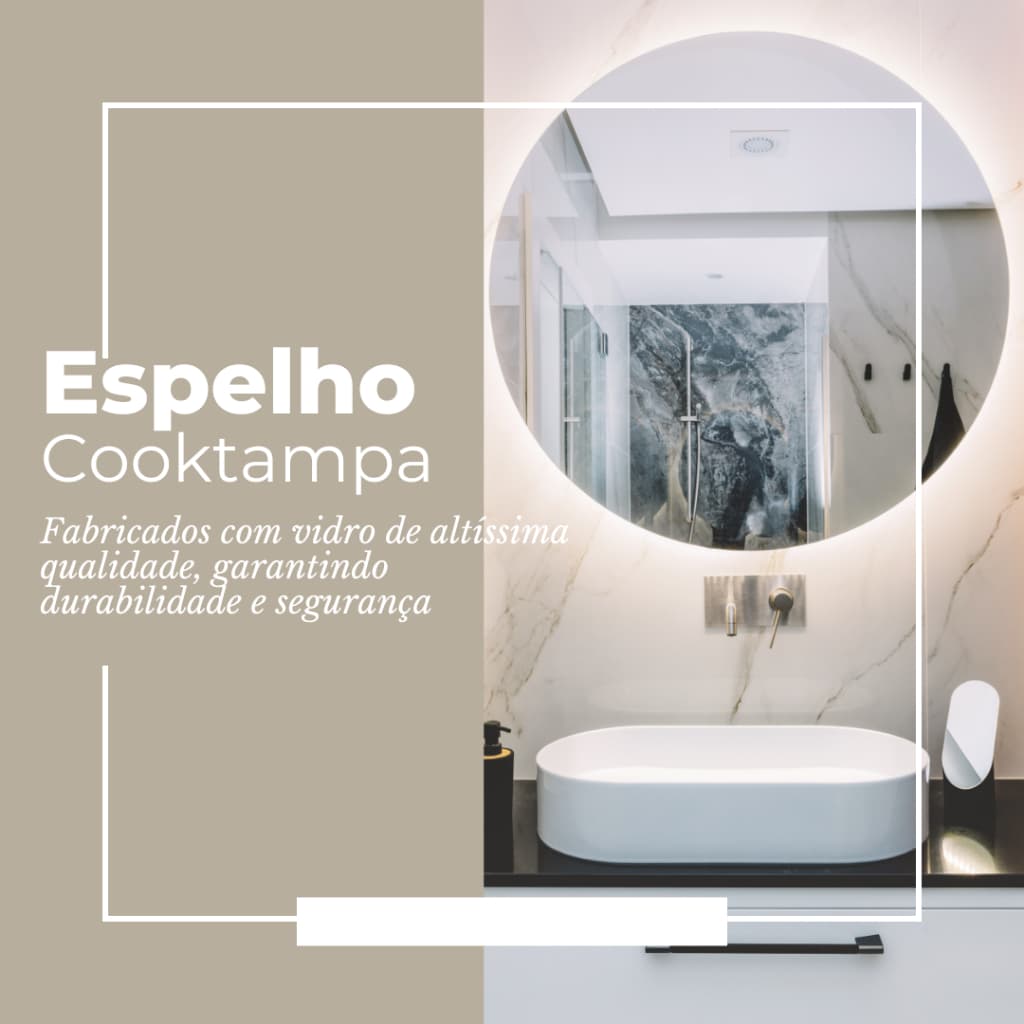 Espelho Lapidado Redondo de 30cm Diâmetro 4mm / Sem Distorção Elegante