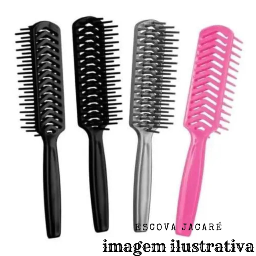 ESCOVA P/CABELO PLÁSTICA JACARÉ MARIANA DESEMBARAÇAR MODELAR FITAGEM FINALIZAÇÃO BARBA *SORTIDAS*