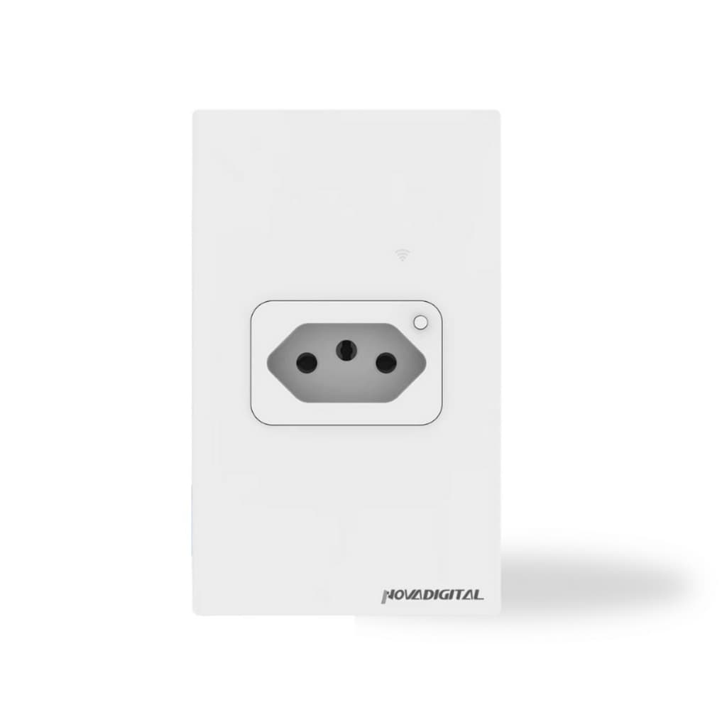 Tomada Wifi Inteligente De Embutir 10A/20A Novadigital com Medidor Consumo Compatível Alexa Google