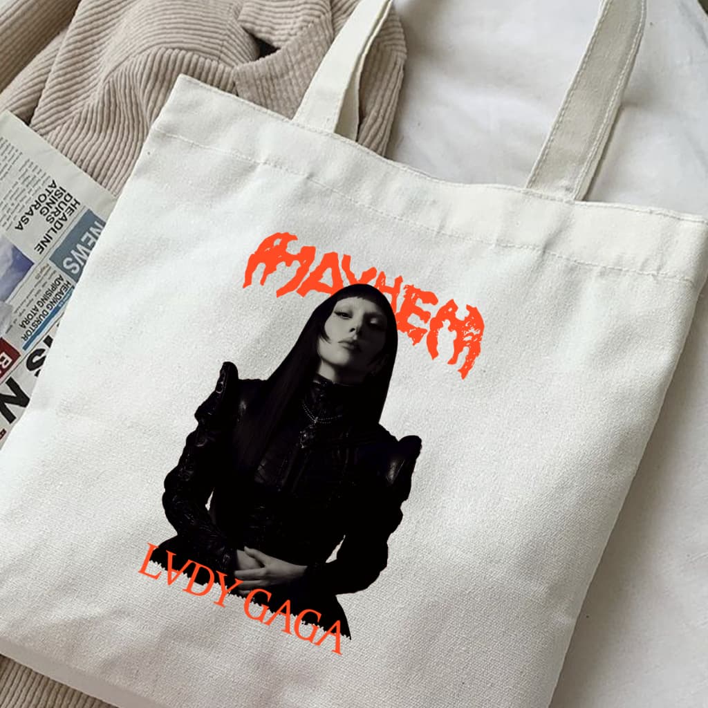 Bolsa Unissex Lady Gaga Turne Mayhem Ecobag Ecologicamente Sustentavel Sem Ziper