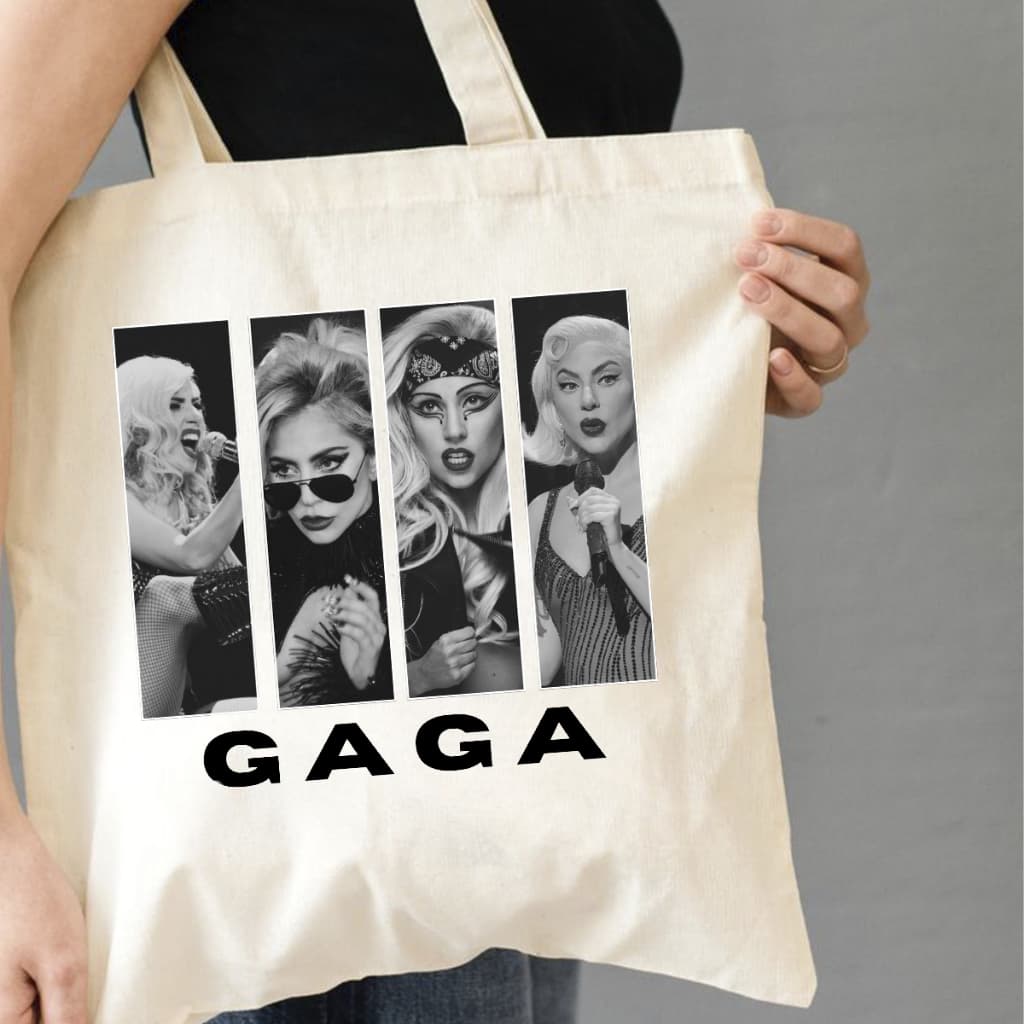 Bolsa Unissex Lady Gaga Turne Mundial Mayhem Faces Brasil Ecobag Ecologicamente Sustentavel Sem Ziper