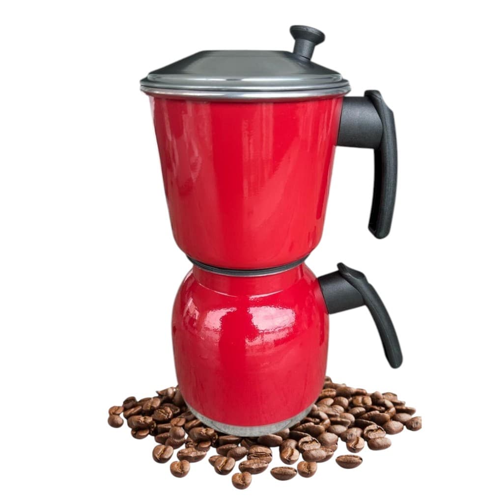Cafeteira Italiana de Aluminio 1500ml com Filtro Pintura Vermelha